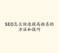 seo怎么快速提高排名的方法和技巧